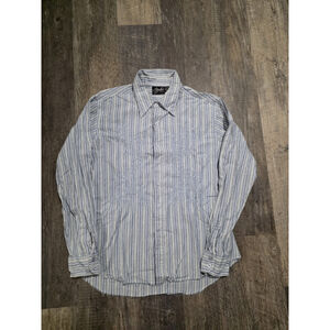 Vintage Fender Button Up Blue Striped Shirt SIze XL